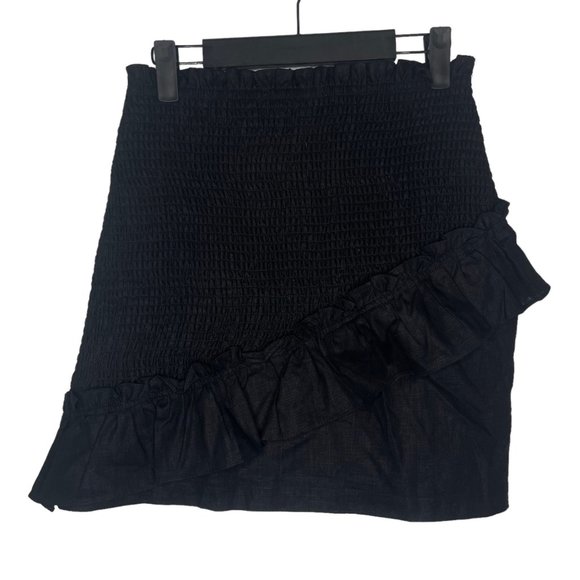 GREY LAB Dresses & Skirts - Grey Lab Women's Size M Smocked Lined Solid Black Casual Pull On Skirt